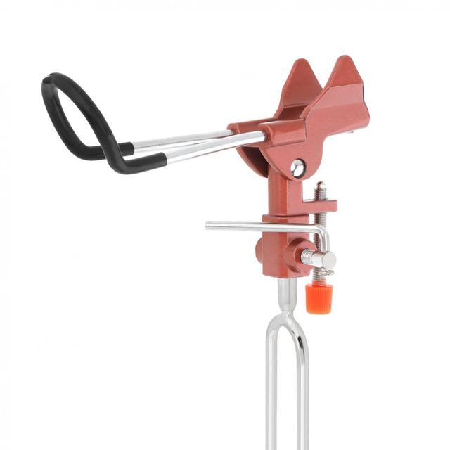 Stojak do wędek ze stali nierdzewnej, regulowany, czerwony, z uchwytem metalowym, podporą i teleskopowym drążkiem - Wianko - 6