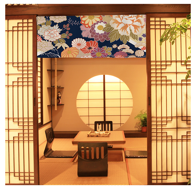 Japońska dekoracyjna zasłona Noren do drzwi - wisząca kurtyna krótka dla restauracji i sklepu - ściereczka kuchenna - Wianko - 20