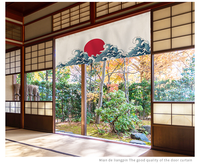 Japońska dekoracyjna zasłona Noren do drzwi - wisząca kurtyna krótka dla restauracji i sklepu - ściereczka kuchenna - Wianko - 9