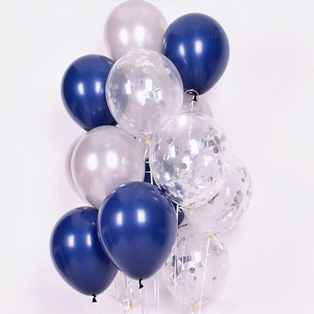 12 sztuk błękitnego atramentu - zestaw balonów lateksowych w kolorze konfetti jasno różowym i złotym, idealny na ślubne dekoracje, Baby Shower i urodziny - Wianko - 10