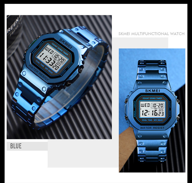 SKMEI Moda Sport Watch - męski zegarek cyfrowy, wodoodporny do 3Bar, budzik, koperta ze stopu, reloj hombre 1456 - Wianko - 14