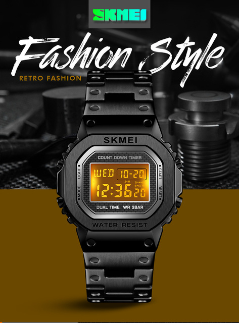 SKMEI Moda Sport Watch - męski zegarek cyfrowy, wodoodporny do 3Bar, budzik, koperta ze stopu, reloj hombre 1456 - Wianko - 1