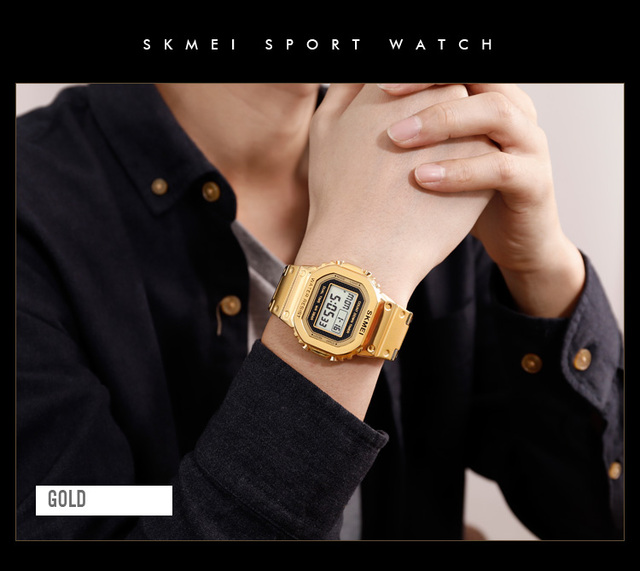 SKMEI Moda Sport Watch - męski zegarek cyfrowy, wodoodporny do 3Bar, budzik, koperta ze stopu, reloj hombre 1456 - Wianko - 20