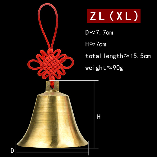 Miedziany dzwonek religijny Buddyzm Fengshui - dekoracja wietrzna Dzwonek Budda wiszący w domu, samochodzie, rzemiosło pięć monet cesarza - Wianko - 8