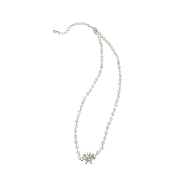 Antyczny naszyjnik z pereł z wisiorkiem w kształcie motyla - Charms srebrzysty naszyjnik dla kobiet - Wianko - 10