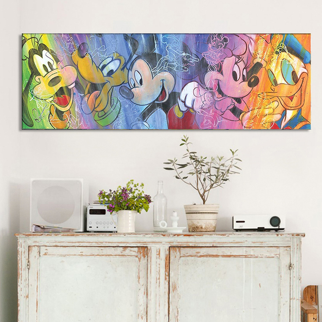 Obraz na płótnie Mickey Mouse i przyjaciele - Disney, Malarstwo i kaligrafia - Wianko - 2