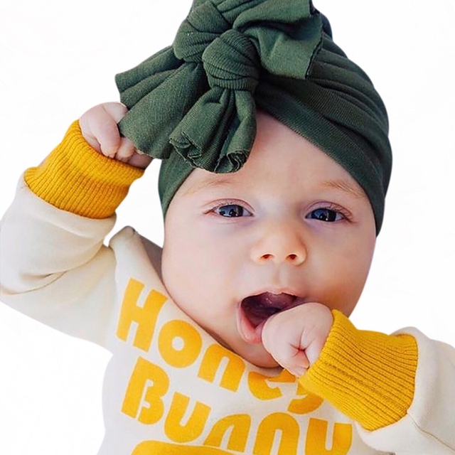 Miękka dzianinowa czapka elastyczna z kokardką, dla niemowląt - 18*18.5 CM - Wianko - 3