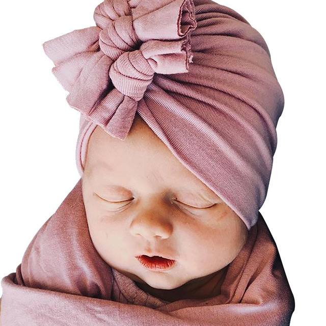 Miękka dzianinowa czapka elastyczna z kokardką, dla niemowląt - 18*18.5 CM - Wianko - 4
