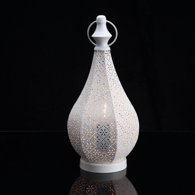 Mini lampa kempingowa LED wiatr światła odkryty Vintage latarnia styl marokański żelazo - Wianko - 8