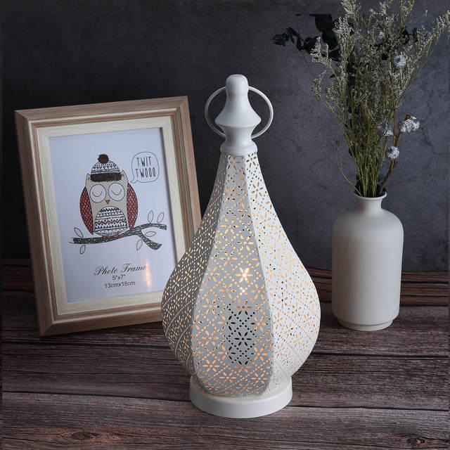 Mini lampa kempingowa LED wiatr światła odkryty Vintage latarnia styl marokański żelazo - Wianko - 10