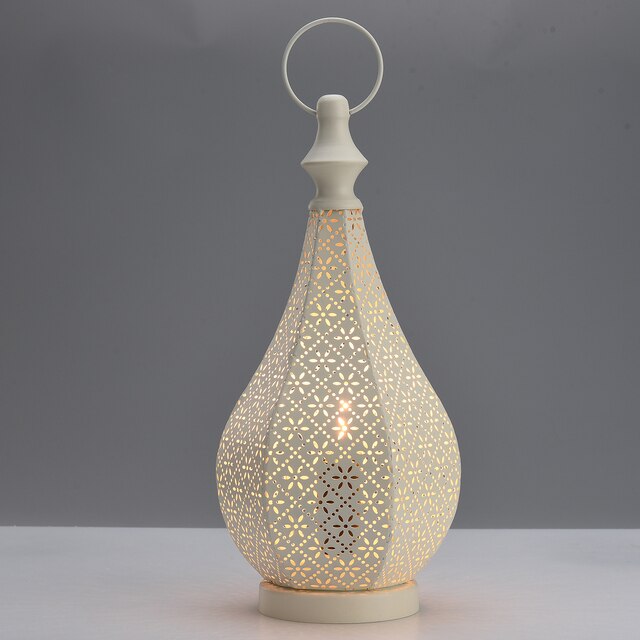 Mini lampa kempingowa LED wiatr światła odkryty Vintage latarnia styl marokański żelazo - Wianko - 7