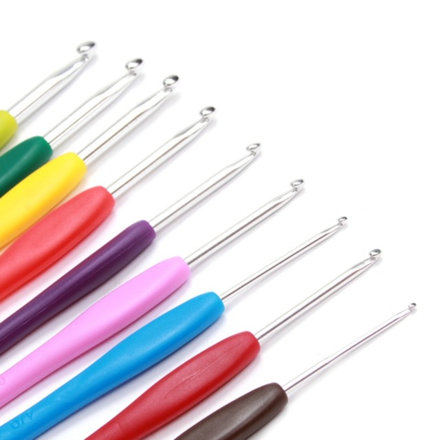 Zestaw 8 sztuk ergonomicznych szydełek DIY z kolorowymi splotami wełny - Wianko - 34