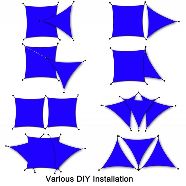Parasol wodoodporny - niebieski, kwadratowy/rectangular/trójkątny żagiel z ochraniającym przed słońcem UV-blockem, idealny do ogrodu, tarasu i pieszych wycieczek - Wianko - 24