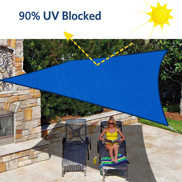 Parasol wodoodporny - niebieski, kwadratowy/rectangular/trójkątny żagiel z ochraniającym przed słońcem UV-blockem, idealny do ogrodu, tarasu i pieszych wycieczek - Wianko - 2