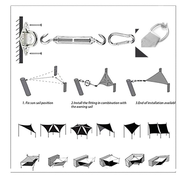 Parasol wodoodporny - niebieski, kwadratowy/rectangular/trójkątny żagiel z ochraniającym przed słońcem UV-blockem, idealny do ogrodu, tarasu i pieszych wycieczek - Wianko - 23