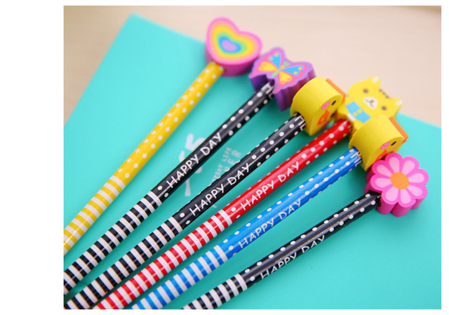 Ołówek HB z gumką do mazania w kreatywnym, ślicznym stylu Kawaii - Lytwtw's KOREA - Wianko - 6