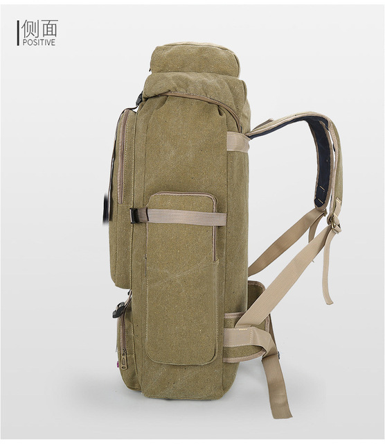 Duża, wielofunkcyjna torba piknikowa alpinistyczna zewnętrzna 80L z brezentowym wykończeniem i sznurkiem plecakowym - Wianko - 13