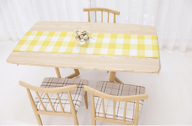 Europejski bieżnik na stół w kratę: nowoczesny czarno-biały dekoracyjny dodatek do jadalni i domu - Wianko - 8