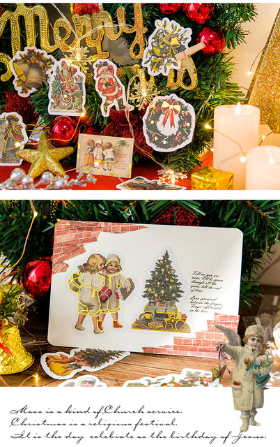 24 sztuki złotych naklejek z retro motywem aniołów bożonarodzeniowych do scrapbookingu, albumów, telefonów i planowania - Wianko - 6