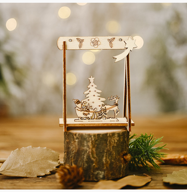 Drewniana huśtawka do ozdabiania na Boże Narodzenie - kreatywna ozdoba dekoracyjna dla dzieci - Wianko - 6