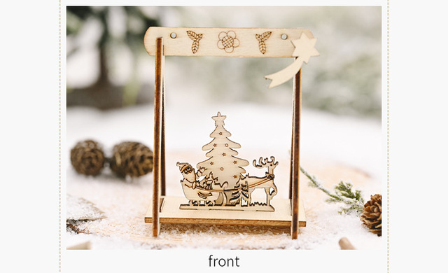 Drewniana huśtawka do ozdabiania na Boże Narodzenie - kreatywna ozdoba dekoracyjna dla dzieci - Wianko - 10