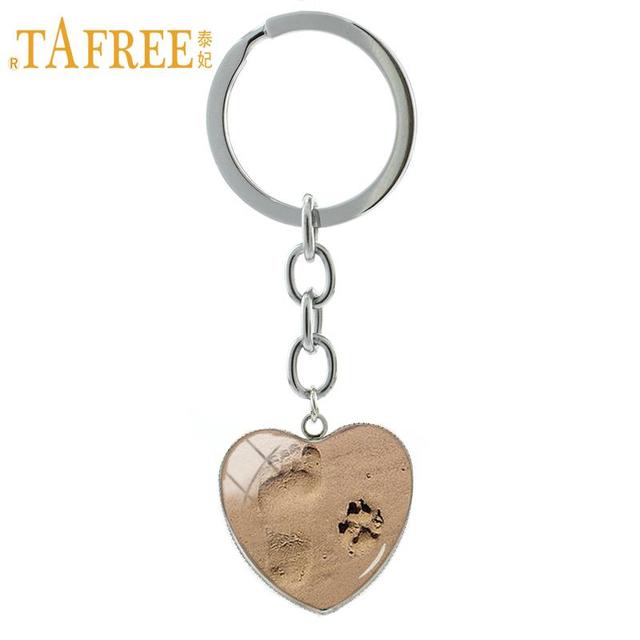 Breloczek na klucze z wisiorkiem w kształcie łapki psa TAFREE vintage z motywem śladu - serce dziecka HP507 - Wianko - 12