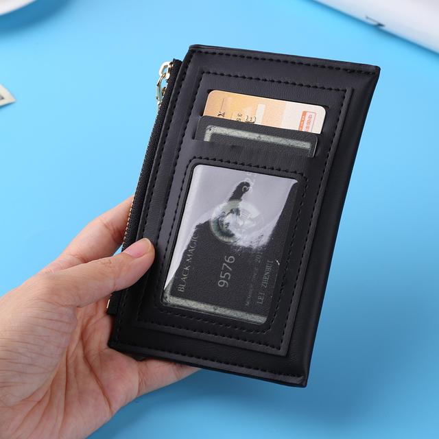 Etui na kartę bankową z nadrukiem kota, pojemnik na karty ID multi-slot PU dla kobiet z zamkiem - Wianko - 6