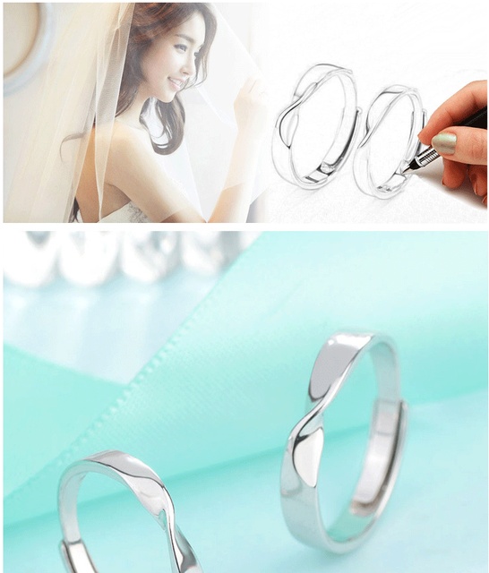 Pierścionek QEENKISS RG6225 2021 z biżuterii wysokiej jakości, wykonany z 18KT białego złota - idealny na prezent urodzinowy czy ślubny. Prosty i elegancki design z otwartym pierścieniem w kształcie Mobiusa - Wianko - 1