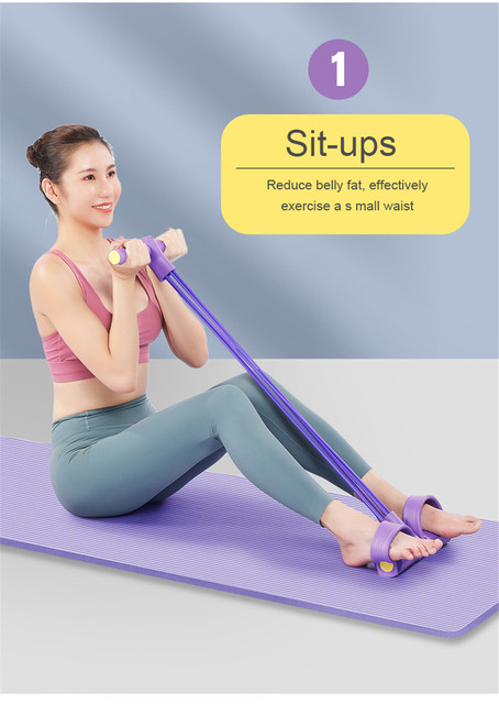 Opaska Fitness - elastyczne liny do ćwiczeń brzucha, treningu pilates, jogi - 4 poziomy odporności - Wianko - 6