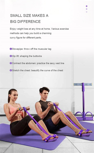 Opaska Fitness - elastyczne liny do ćwiczeń brzucha, treningu pilates, jogi - 4 poziomy odporności - Wianko - 12