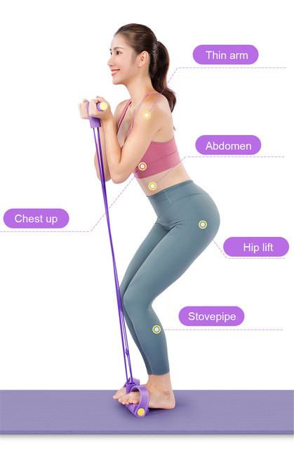 Opaska Fitness - elastyczne liny do ćwiczeń brzucha, treningu pilates, jogi - 4 poziomy odporności - Wianko - 4