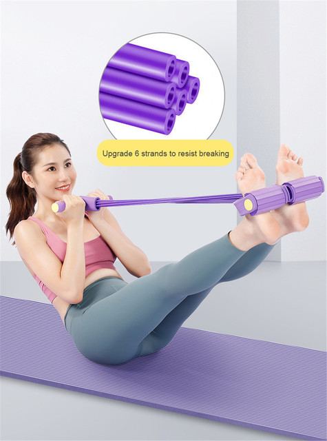 Opaska Fitness - elastyczne liny do ćwiczeń brzucha, treningu pilates, jogi - 4 poziomy odporności - Wianko - 3