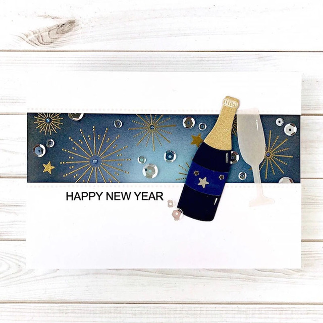 Butelki wina szczęśliwego nowego roku, okrzyki, wykrojniki, DIY Album, karty do scrapbookingu, wzornik, nowe materiały eksploatacyjne 2020 - Wianko - 7