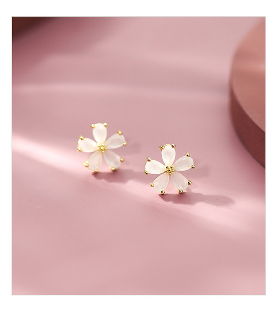 Kolczyk Dziewczyna - Piękny Świeży Biały Sakura z Trójwymiarowym Wiśniowym Kwiatem - Wianko - 8