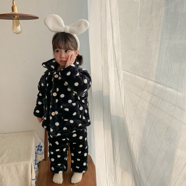 Zimowe zestawy piżam termicznych dla dzieci - trójwarstwowe, pikowane, flanelowe, chłopięce i dziewczęce, z kreskówkowymi motywami Homewear - Wianko - 101