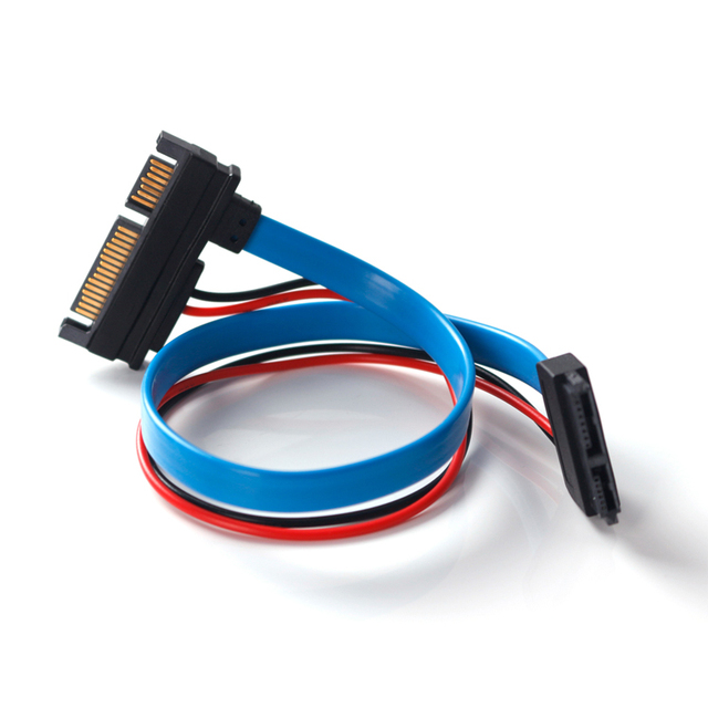 Adapter SATA kabel Lingable, męskie 22Pin / żeńskie 13Pin Slimline SATA 30CM - Wianko - 13
