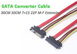 Adapter SATA kabel Lingable, męskie 22Pin / żeńskie 13Pin Slimline SATA 30CM - Wianko - 5
