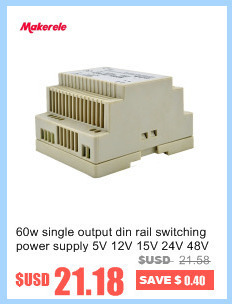 Niskocenowy zasilacz impulsowy 60 W 1-końcówkowy na szynę DIN, 5V-48V, certyfikat CE, do sterowników LED - Wianko - 8