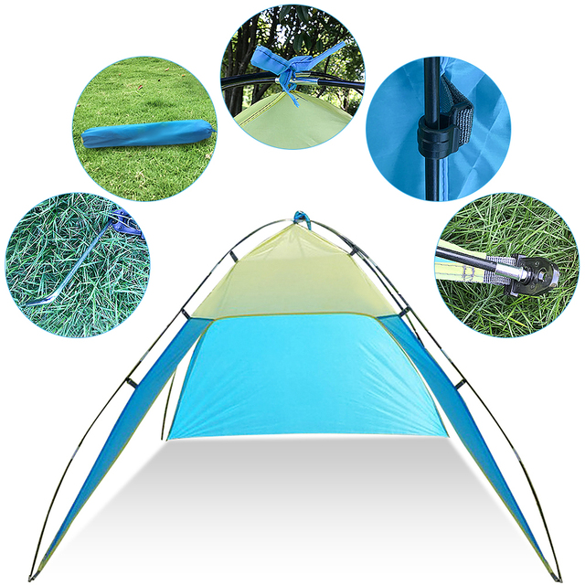 Namiot plażowy składany Ultralight Anti UV z funkcją parasolki do wędkowania, campingu, pieszych wycieczek i pikników - 2.1 x 2.3 x 1.6m - Wianko - 4