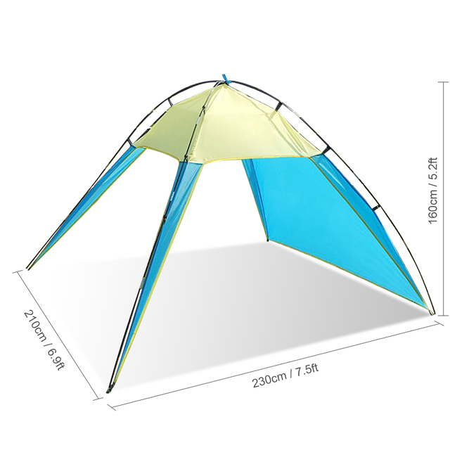 Namiot plażowy składany Ultralight Anti UV z funkcją parasolki do wędkowania, campingu, pieszych wycieczek i pikników - 2.1 x 2.3 x 1.6m - Wianko - 5