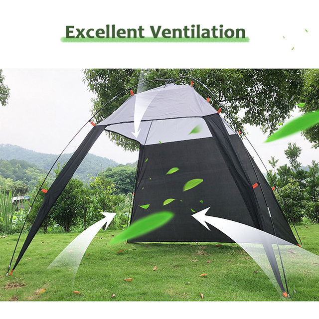 Namiot plażowy składany Ultralight Anti UV z funkcją parasolki do wędkowania, campingu, pieszych wycieczek i pikników - 2.1 x 2.3 x 1.6m - Wianko - 9