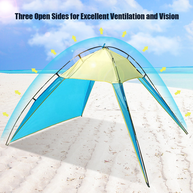 Namiot plażowy składany Ultralight Anti UV z funkcją parasolki do wędkowania, campingu, pieszych wycieczek i pikników - 2.1 x 2.3 x 1.6m - Wianko - 7