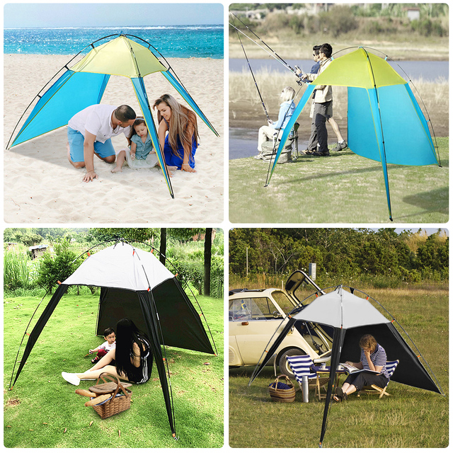 Namiot plażowy składany Ultralight Anti UV z funkcją parasolki do wędkowania, campingu, pieszych wycieczek i pikników - 2.1 x 2.3 x 1.6m - Wianko - 8
