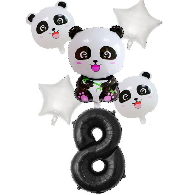 Zestaw 6 balonów foliowych z rysunkiem pandy - idealne na przyjęcie urodzinowe dzieci - Wianko - 9