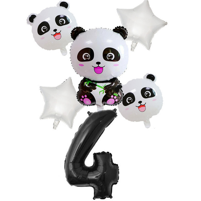 Zestaw 6 balonów foliowych z rysunkiem pandy - idealne na przyjęcie urodzinowe dzieci - Wianko - 5