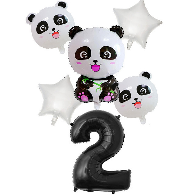 Zestaw 6 balonów foliowych z rysunkiem pandy - idealne na przyjęcie urodzinowe dzieci - Wianko - 3