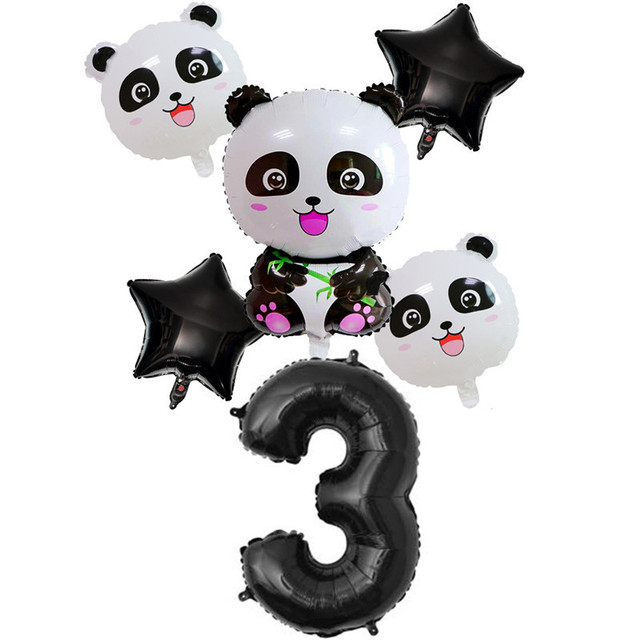 Zestaw 6 balonów foliowych z rysunkiem pandy - idealne na przyjęcie urodzinowe dzieci - Wianko - 4