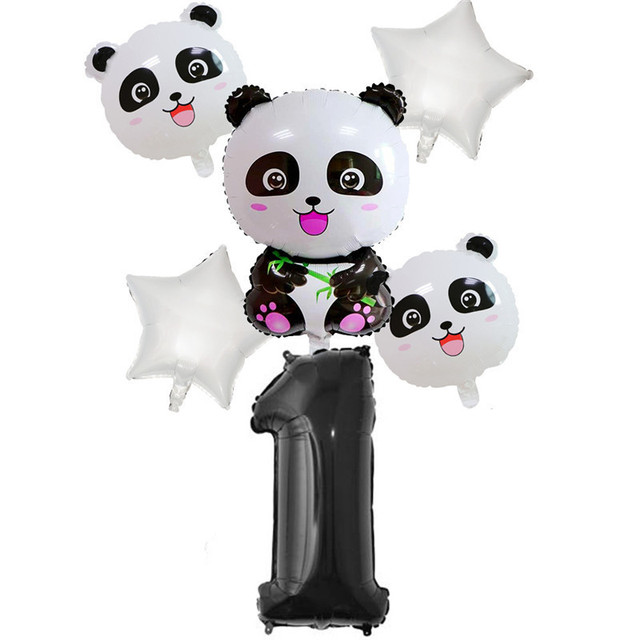 Zestaw 6 balonów foliowych z rysunkiem pandy - idealne na przyjęcie urodzinowe dzieci - Wianko - 2
