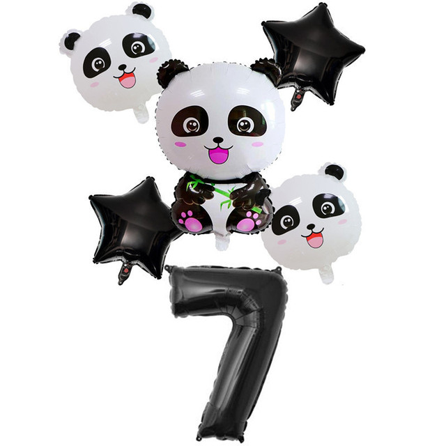 Zestaw 6 balonów foliowych z rysunkiem pandy - idealne na przyjęcie urodzinowe dzieci - Wianko - 8