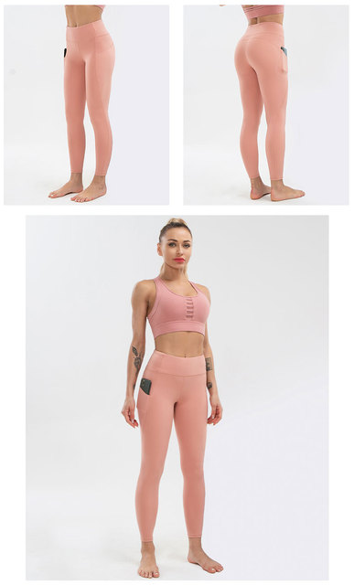 Spodnie do jogi damskie NWT 2021 – obcisłe, wysoka talia, kieszenie, super jakość i rozciągliwa tkanina - Wianko - 14